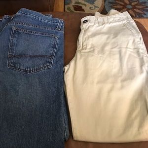 MENS ARIZONA JEANS AND KHAKI FLAT FRONT SIZE 33/32